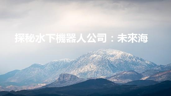 探秘水下機器人公司：未來海洋領域的黑科技！